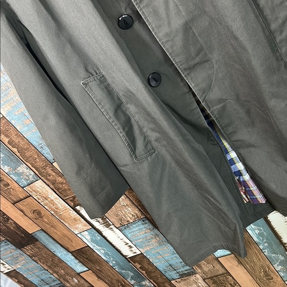 Men's army green & plaid Green Coat - Picture 10 of 16